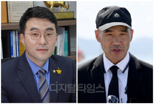 김남국(왼쪽) 무소속 의원과 이래진씨. <디지털타임스 DB, 연합뉴스>